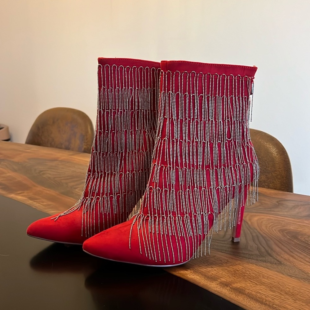 8.5 Cape Robbin Red Boots with Tassels